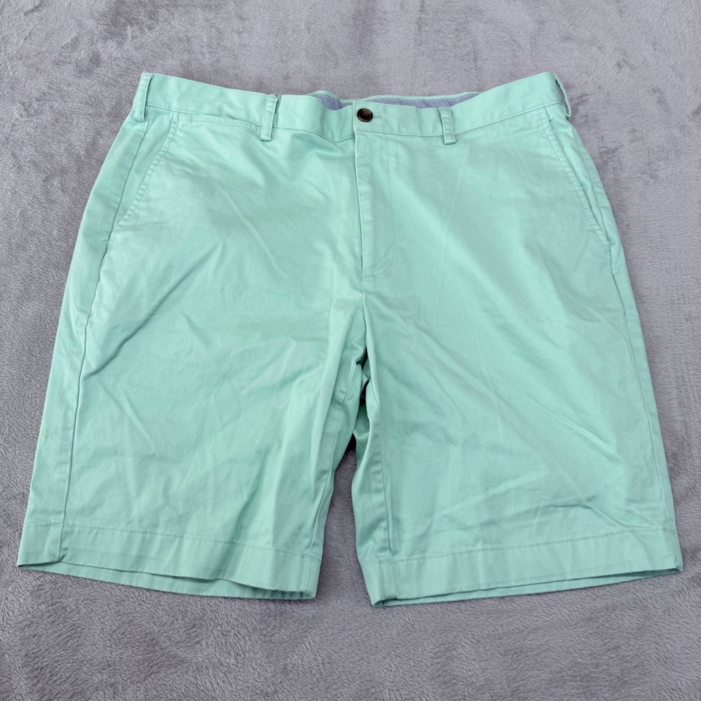 Brooks Brothers 1818 Chino Shorts Mens Size 40 Mint Green Cotton Stretch Preppy